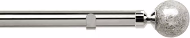 New Edge Blinds Silver 28mm Metal Eyelet Curtain Pole Set with Empire Finial