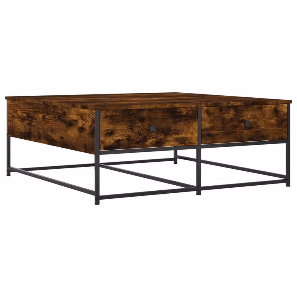 Berkfield Home Decorative Coffee Table in Smoked Oak Brown, W/D/H: 100 x 99 x 40 cm – 3
