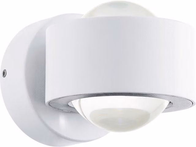 Loops White Aluminium and Transparent Plastic LED Wall Light with 2x2.5W Bulbs Included