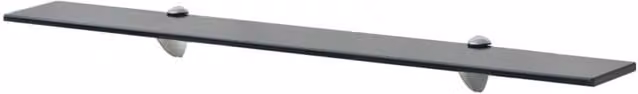Berkfield Home Set of 2 Black Glass Floating Shelves, W: 80 cm, D: 20 cm – 1