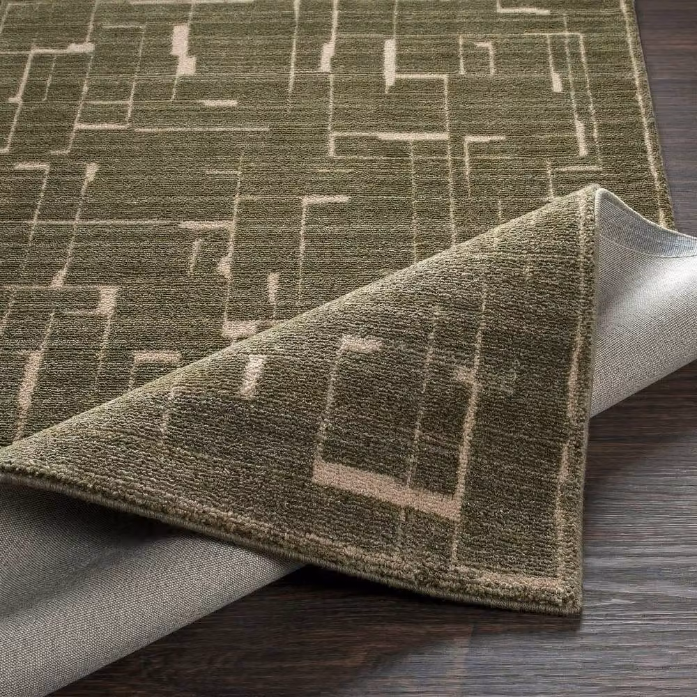 Livabliss Alba Modern Geometric Living and Dining Rug in Green and Brown, W: 160 cm, L: 215 cm – 3