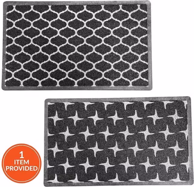 My Home Black Embossed Noodle Mat