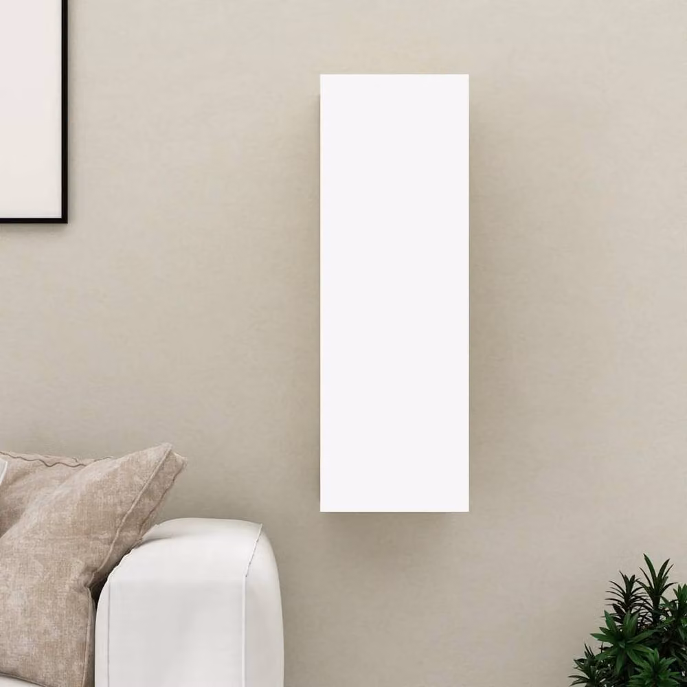Berkfield Home White Minimalist TV Cabinet in Engineered Wood W/D/H: 30.5 x 30.0 x 90.0 cm – 1