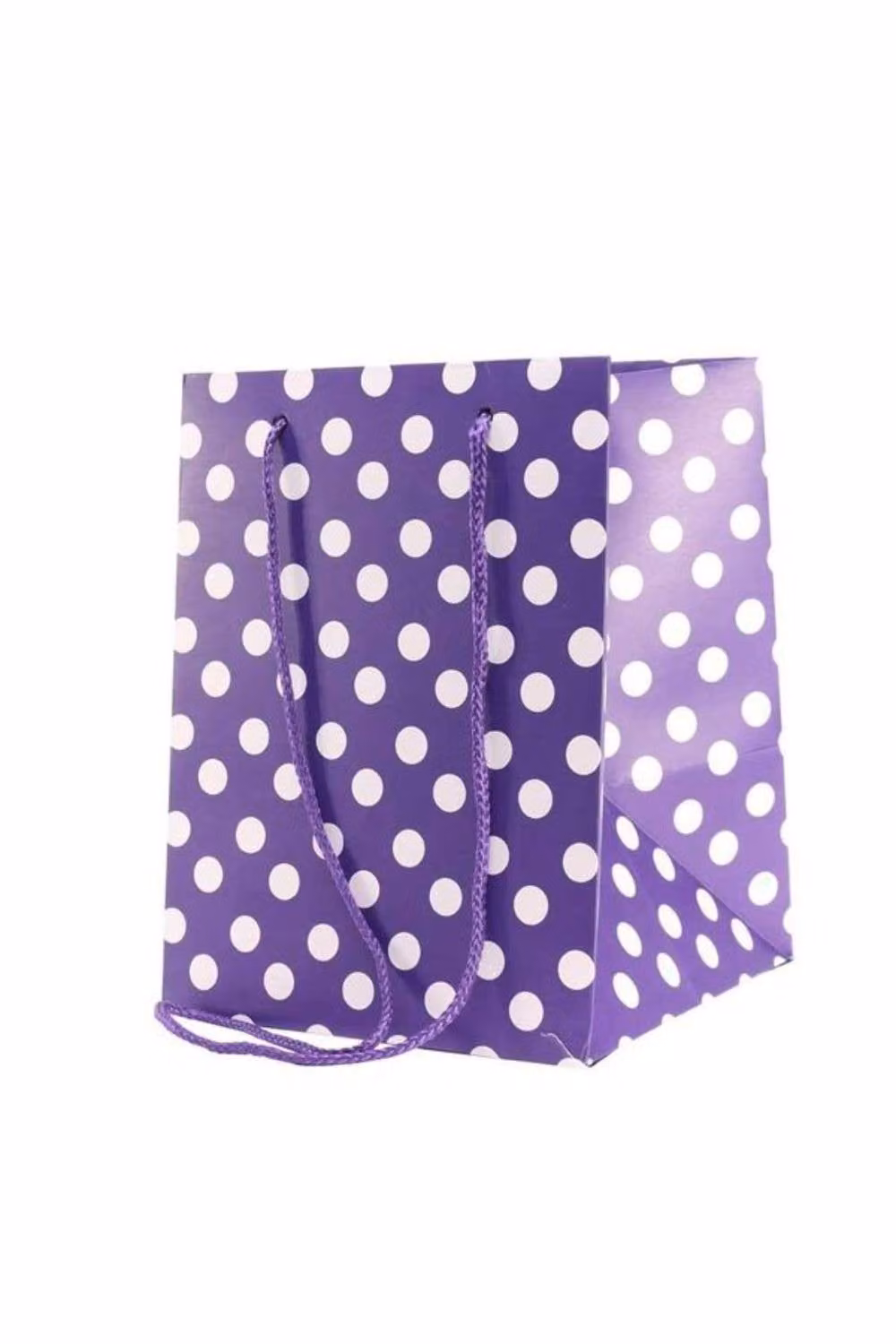 KDMD Purple Polka Dot Kraft Paper Hand Tie Bags, 10 Pack – 2