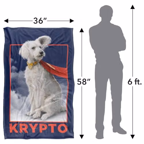 Warner Bros. Superman 2025 Krypto Good Dog Super Soft Fleece Throw Blanket, Multicolour, W: 91 cm, D: 147 cm – 4