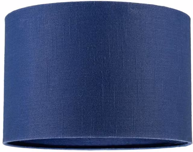 Happy Homewares Blue Textured Fabric Circular Lamp Shade W/D/H: 30 x 30 x 20 cm – 5