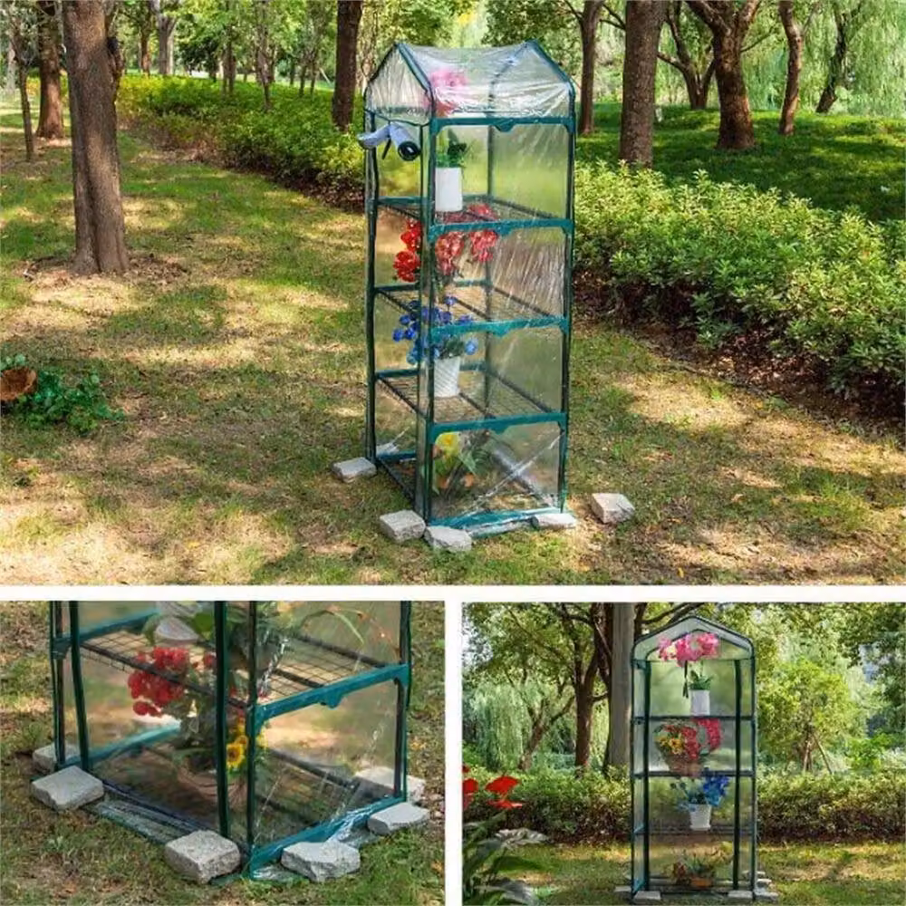Nordara 4 Tier Greenhouse Replacement Cover in Clear PVC, 0.6m2 – 3