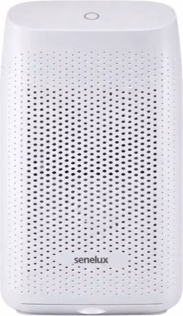 Senelux Quiet Dehumidifier with App Control and 7 LED Lights, White, Height: 23 cm