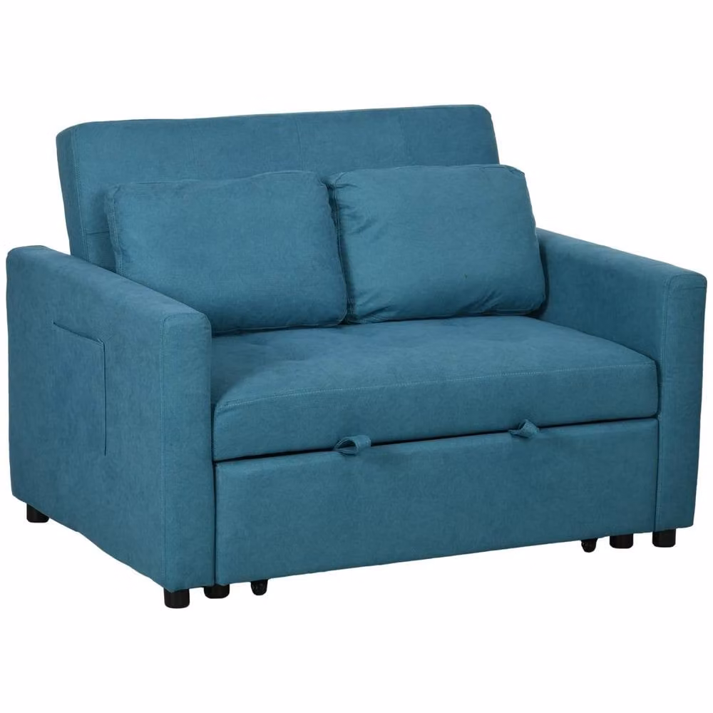 Wyld Haus Codoha Blue 2 Seater Fabric Sofa Bed with Scatter Cushions – 2