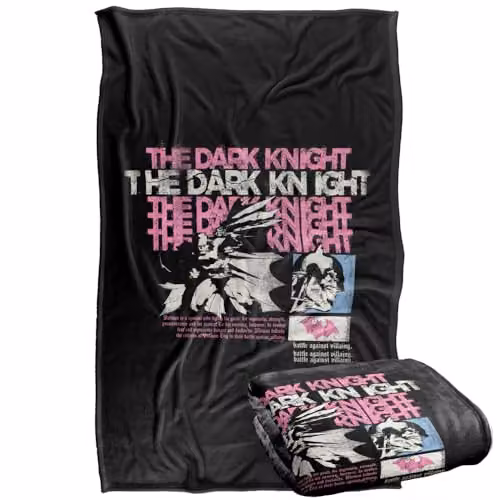 Warner Bros. Batman The Dark Knight Super Soft Fleece Throw Blanket, Multicolour, W/D/H: 91 x 147 cm – 1