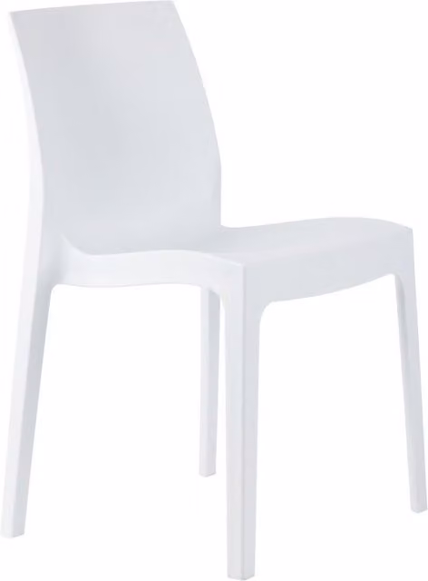 netfurniture Sorith Modern White Plastic Kitchen and Dining Chair