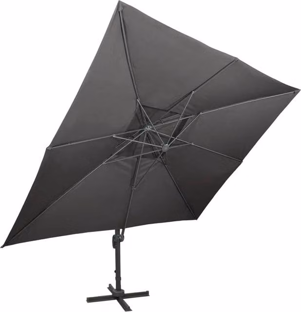 Berkfield Home Cantilever Garden Parasol with Double Top in Anthracite, W: 400 cm, D: 300 cm, H: 274 cm