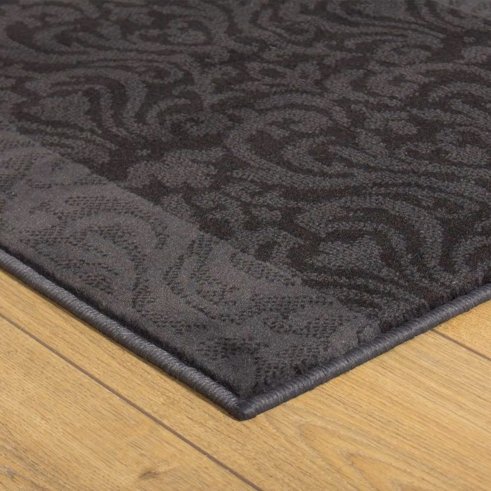 runrug Baroque Hallway Carpet Runner Rug in Grey, W: 70 cm x L: 300 cm – 3