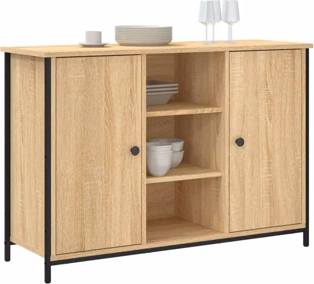 Berkfield Home Sonoma Oak Sideboard in Light Brown, W/D/H: 100 x 35 x 70 cm – 1