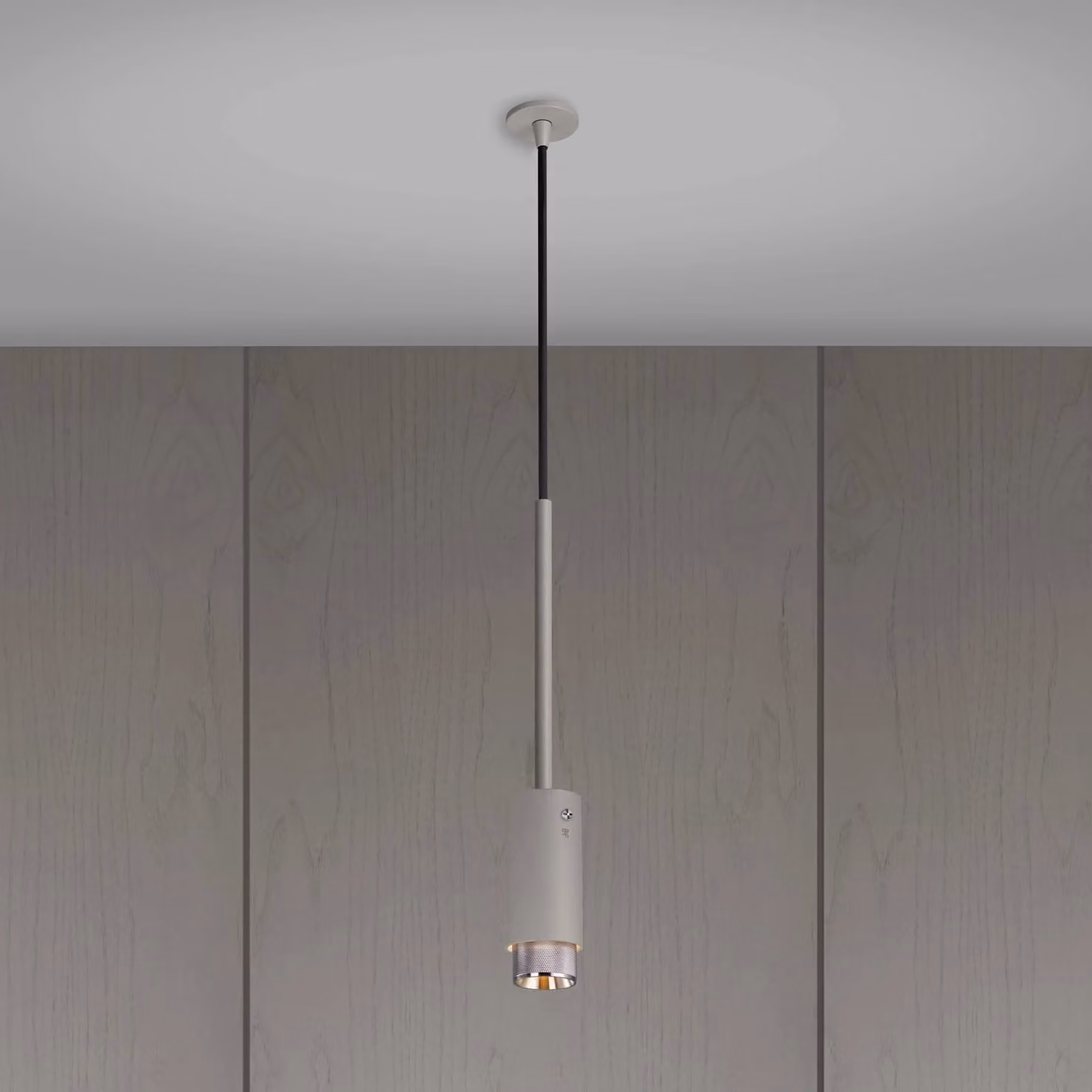 Buster + Punch Exhaust Pendant Spotlight in Stone with Grey and Beige Accents