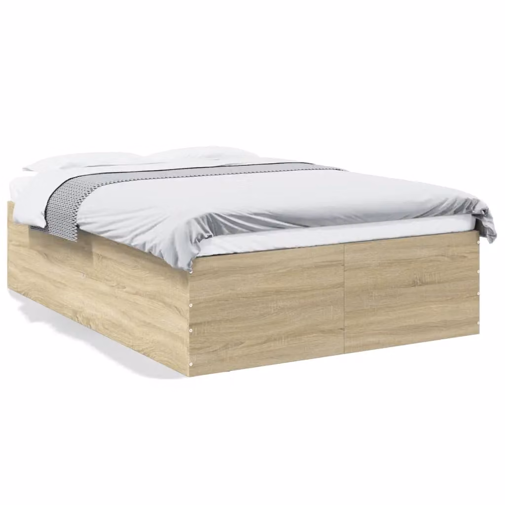 Berkfield Home Sonoma Oak Double Bed Frame in Brown, W/D/H: 135 x 190 cm – 2