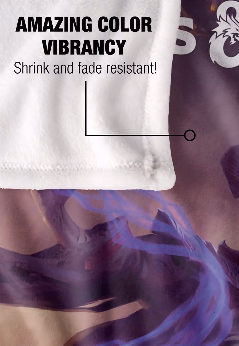 Hasbro Dungeons & Dragons Dungeon Master's Guide Art Blanket, White and Multicolour, W: 152 cm, D: 127 cm – 4