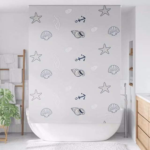 Berkfield Home Grey Opaque Shower Roller Blind, W: 160 cm, H: 240 cm