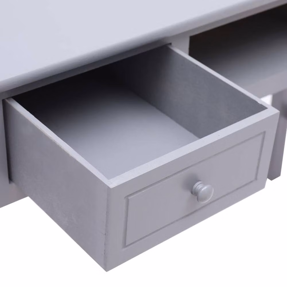 Berkfield Home Grey Wood Writing Desk, W/D/H: 110 x 45 x 76 cm – 2