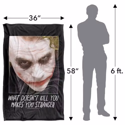 Warner Bros. Dark Knight Joker Silky Touch Super Soft Fleece Throw Blanket, Multicolour, W: 91.44 cm x L: 147 cm – 4