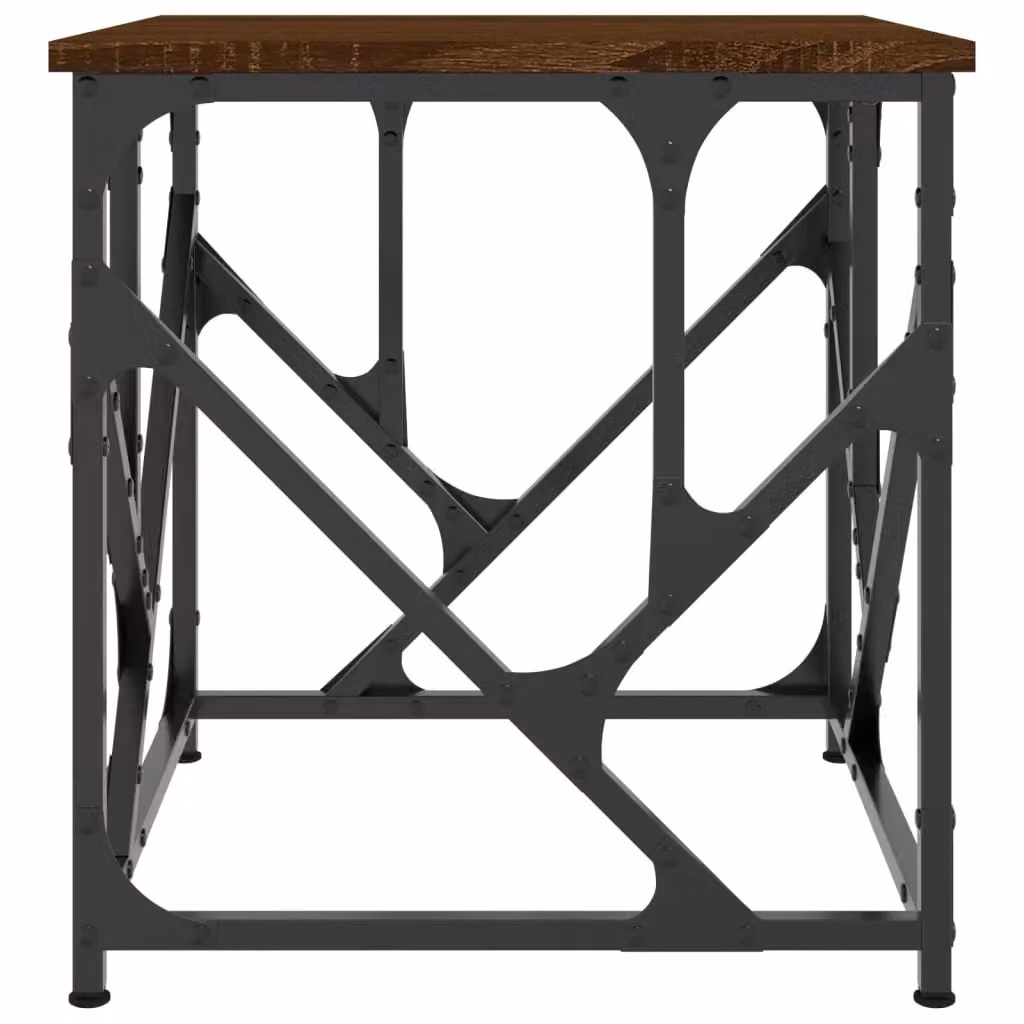 Berkfield Home Brown Oak Coffee Table, W/D/H: 45 x 45 x 47.5 cm – 4