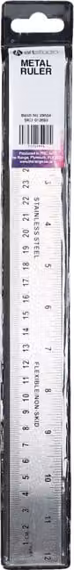 Art Studio Stainless Steel Metal Ruler, Silver, 30 cm
