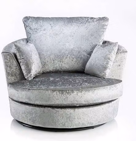 Snugg Furniture UK Limited Aurora Swivel Tub Chair in Silver Crushed Velvet