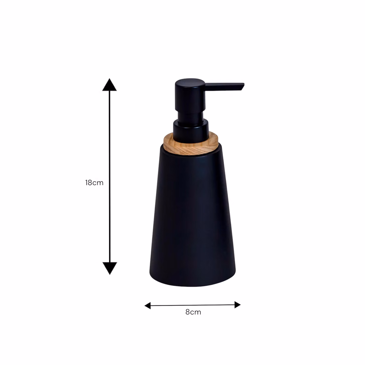 Showerdrape Sonata Black and Bamboo 4 Piece Freestanding Bathroom Accessory Set including Soap Dispenser, Soap Dish and Toothbrush Holder – 2
