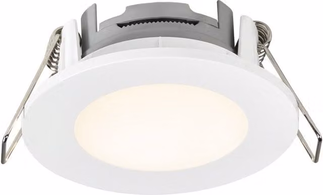 Nordlux Leonis White Plastic Recessed LED Downlight IP65 2700k Warm White Mains Connectable