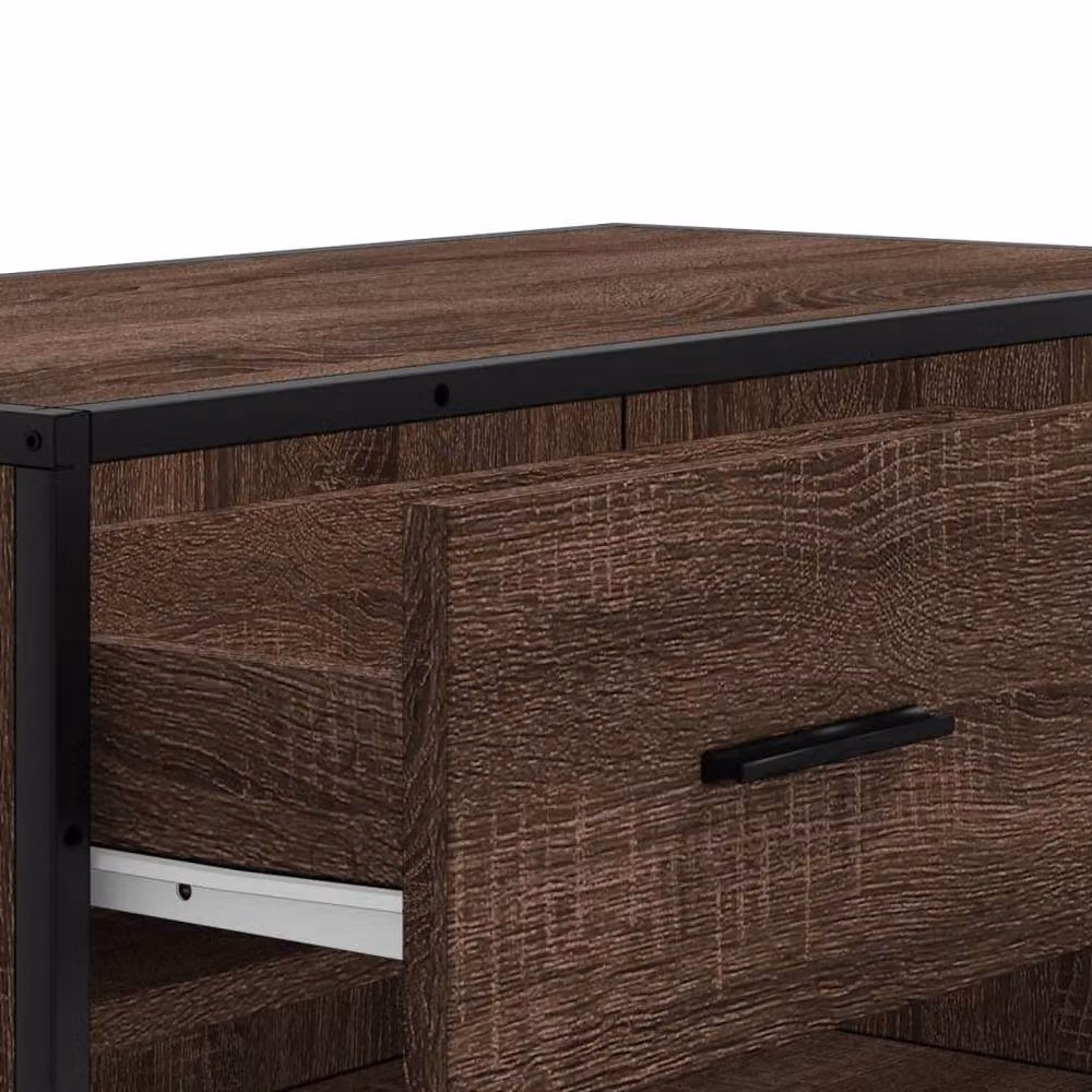 Berkfield Home Brown Shoe Cabinet with Doors, Drawers and Open Shelving, W/D/H: 75 x 38 x 97.5 cm – 4