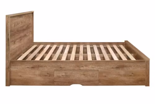 Birlea Stockwell Bed in Rustic Oak Effect with Drawers, Brown and Black, W/D/H: 150 x 200 x 104 cm – 3
