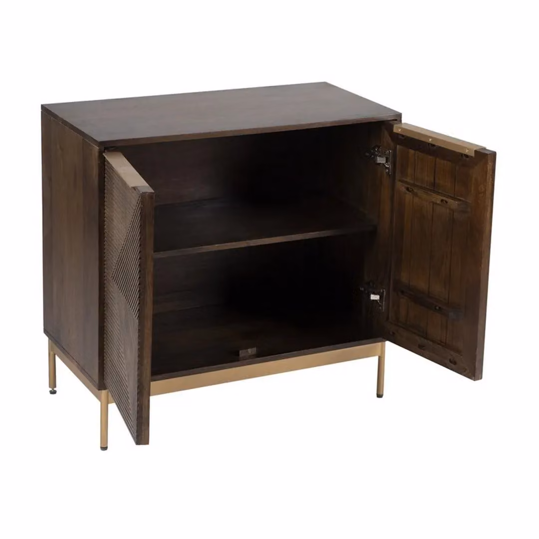 Jaipur Furniture Ltd Zaine Carving Small Sideboard in Brown Mango Wood, W80 x D40 x H76 cm – 2