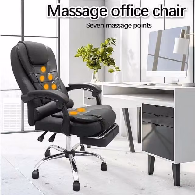 Alivio Black Synthetic Leather Executive Office Chair with Headrest and 360 Degree Swivel