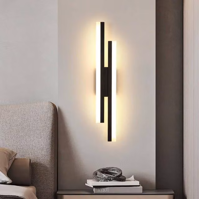 Goeco Modern Black LED Wall Light with Warm White 3000K Acrylic and Aluminium Finish – 1