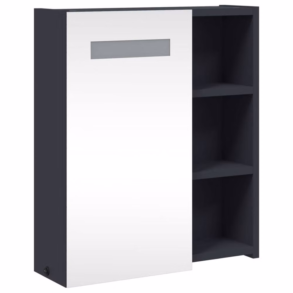 Berkfield Home Grey LED Bathroom Mirror Cabinet with Internal Shelves, W/D/H: 45 x 13 x 52 cm – 3