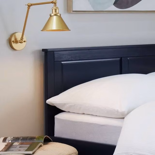 Wyld and Coco Set of 2 Gold Metal Wall Lamps with Adjustable Arms – 1