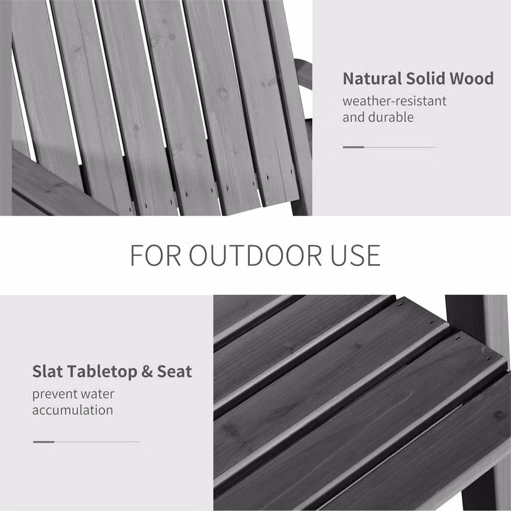 Nordara Antique Wooden 2 Seater Garden Bench in Grey, W: 100 cm, D: 80 cm, H: 80 cm – 4