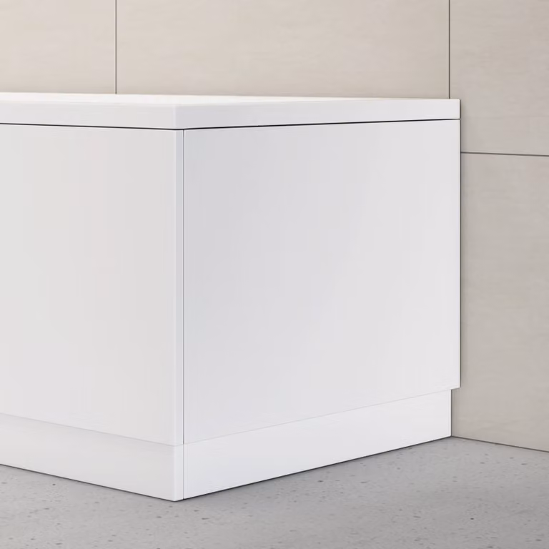 Royal Bathrooms Turin High Gloss White MDF Bath End Panel, Height: 75 cm