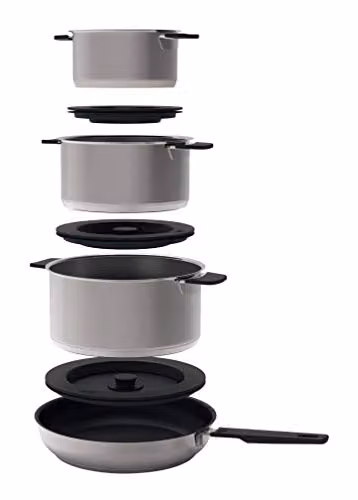 Kuhn Rikon 3 Piece Stainless Steel Uncoated Cookware Set with Silicone Lids in Silver – 2