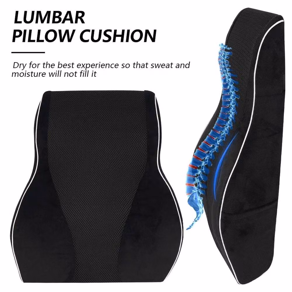 EONLION Black Contoured Lumbar Back Support Cushion for Car Seats, W: 100 cm, H: 190 cm – 4