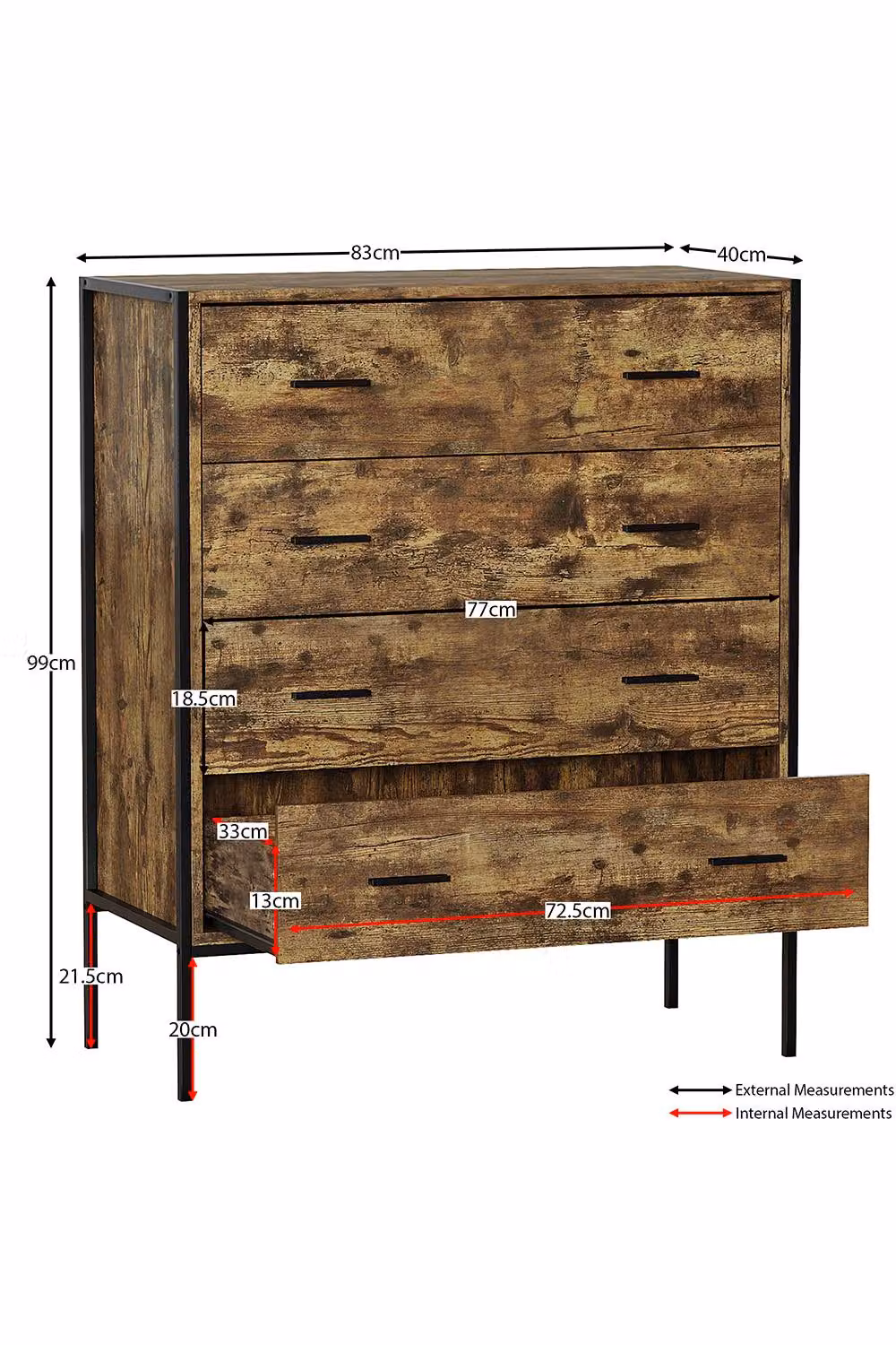 HD Designs Brooklyn 4 Drawer Chest of Drawers in Dark Brown – 2