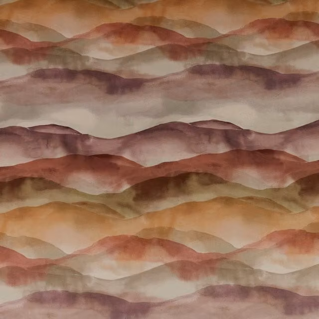 iLiv Landscape Digitally Printed Velvet Fabric in Rosewood Multicolour