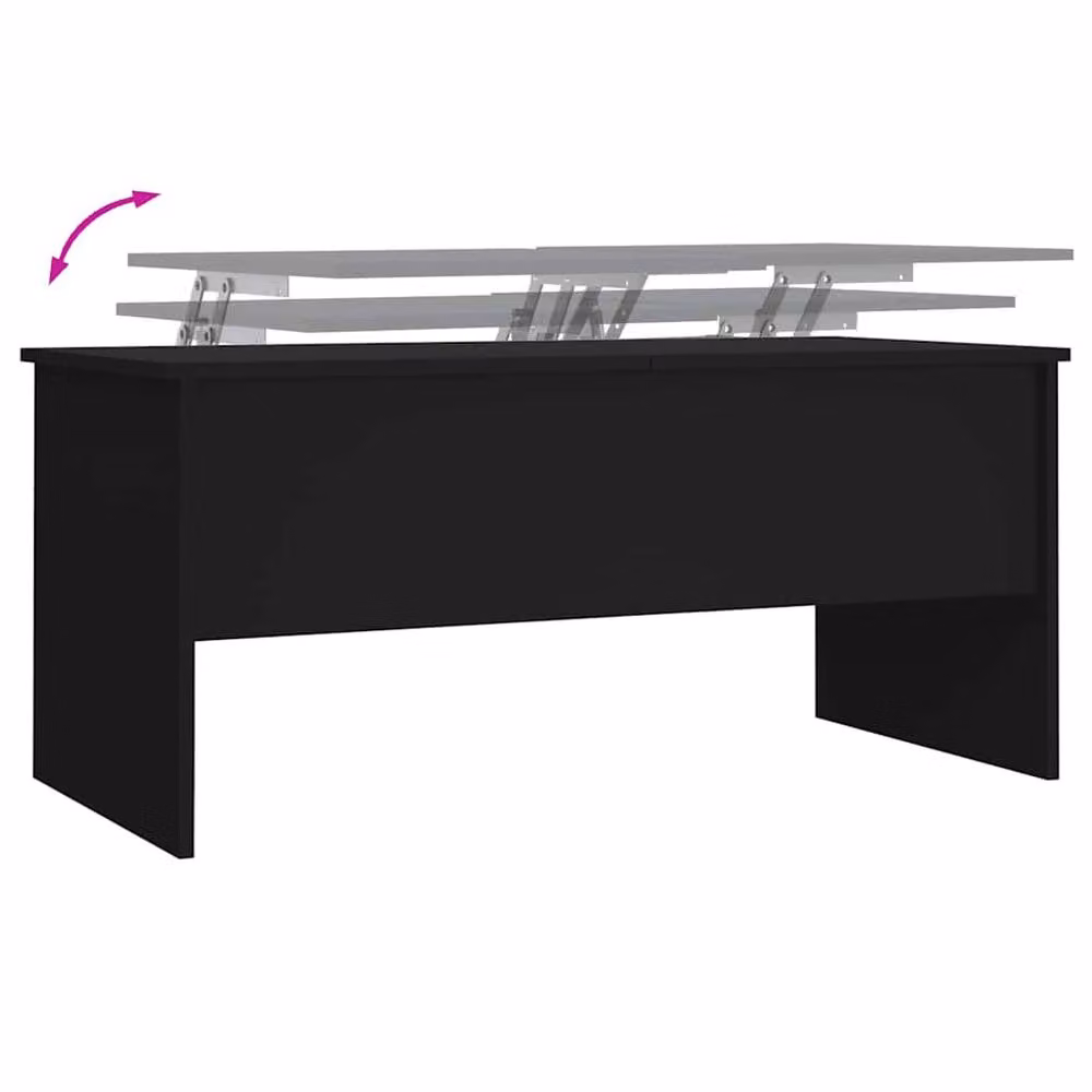 Berkfield Home Modern Black Rectangular Coffee Table with Lift Mechanism, W: 102 cm, D: 50.5 cm, H: 46.5 cm – 5