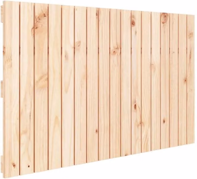 Berkfield Home Wall Mounted Solid Pine Wood Headboard in Light Tan, W: 108 cm, D: 3 cm, H: 60 cm
