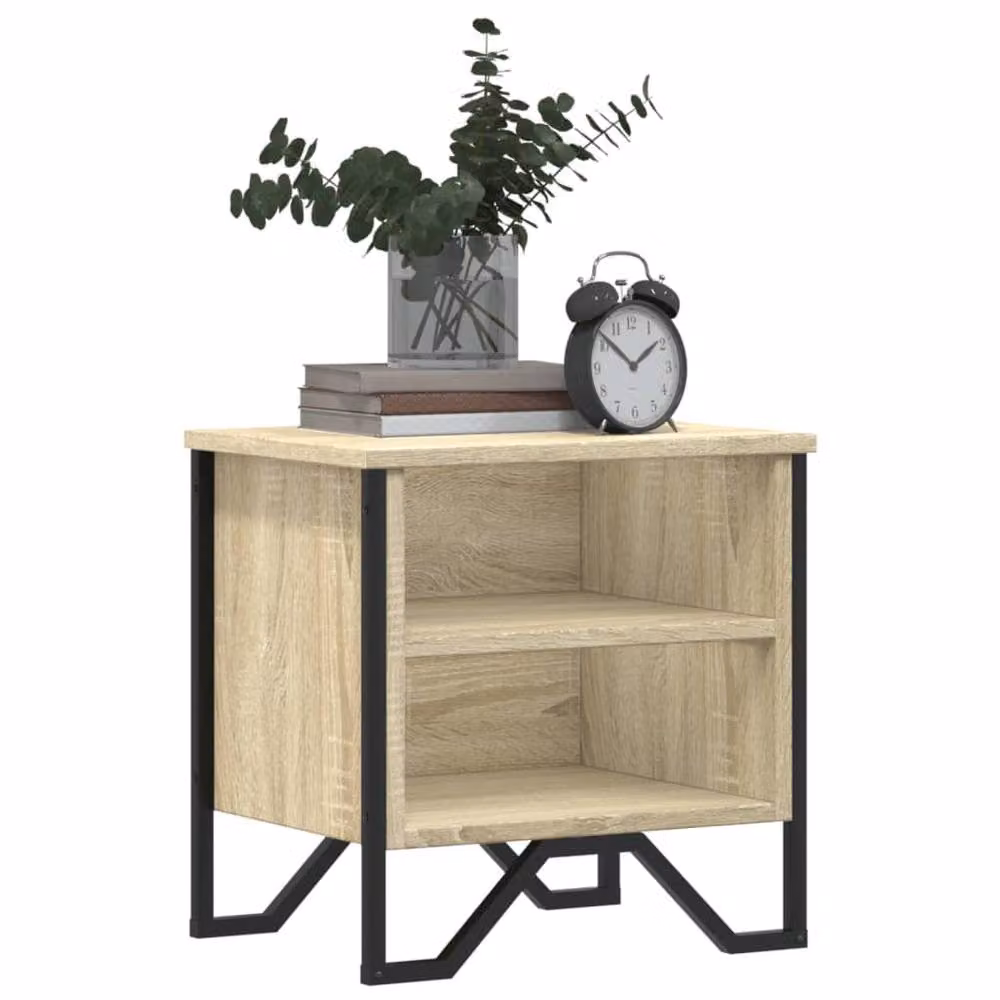 Berkfield Home Set of 2 Sonoma Oak Bedside Cabinets in Light Tan, W/D/H: 40 x 30 x 40 cm – 3