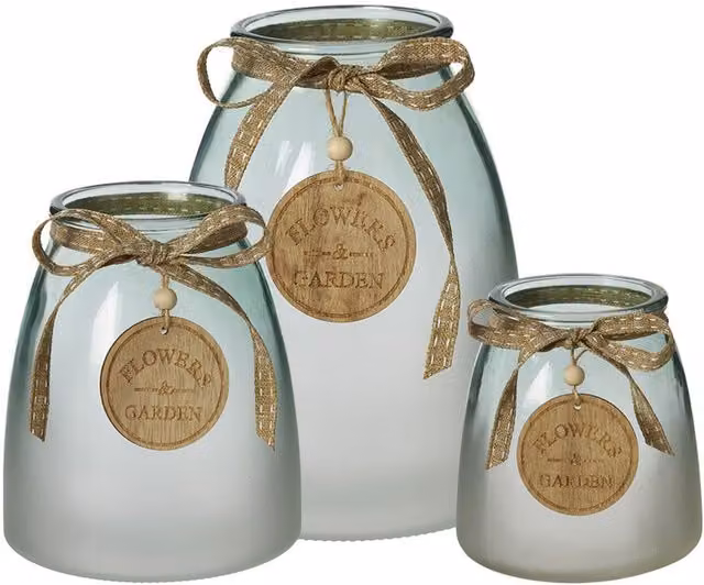 Kingsbury Gifts Green Transparent Frosted Glass Round Tabletop Jar Vase, Height: 12.5 cm