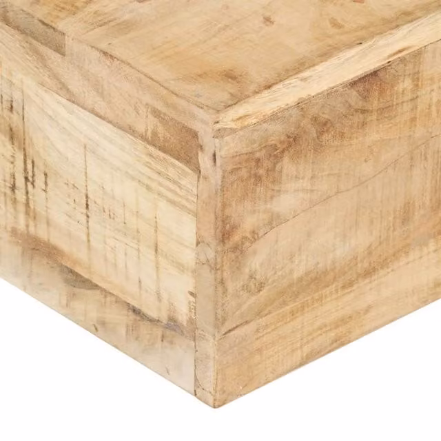 Berkfield Home Beautiful Coffee Table in Light Tan Solid Mango Wood W/D/H: 80 x 80 x 28 cm