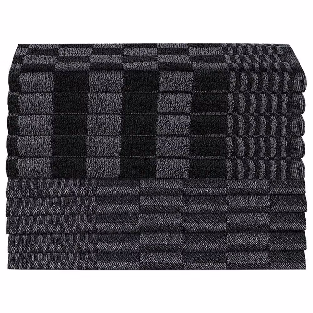 Berkfield Home 10 Piece Cotton Towel Set in Black and Grey – 3