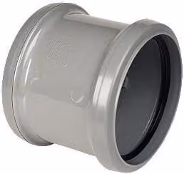 FloPlast Xtraflo Downpipe Double Socket Coupling, 110mm, Grey