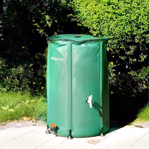 Gr8 Garden Green Collapsible PVC Rain Barrel with Zipped Lid and Drain Tap, 250 l – 4